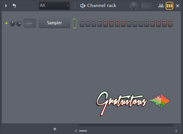 The FL Studio Channel Sampler (Step Sequencer) with No Sounds in it or Notes (Steps) Clicked In
