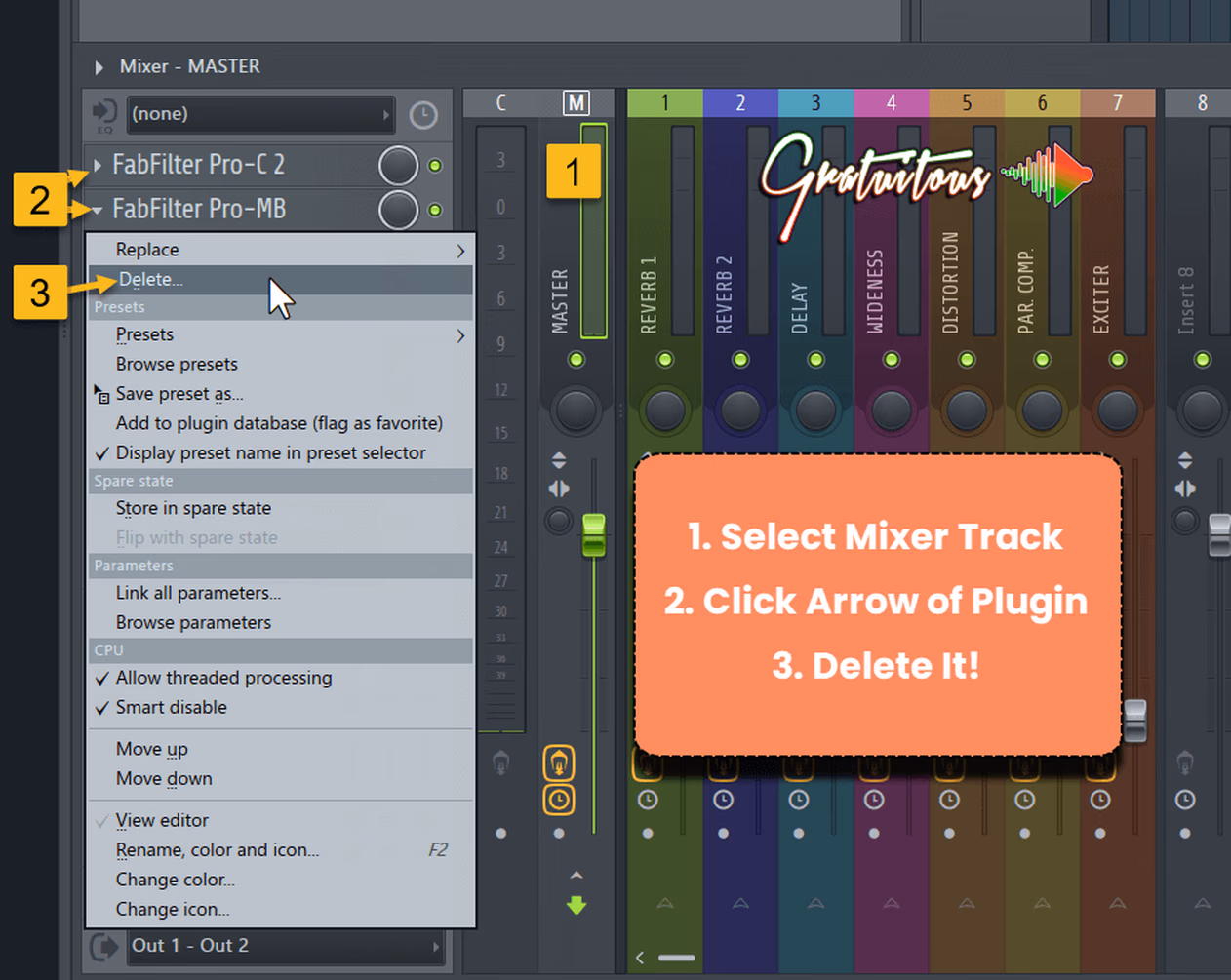 How to Delete Plugins from FL Studio Mixer