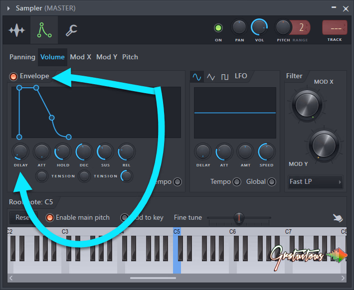 Enable Volume Envelope in Channel Sampler for a Clean 808 Sound