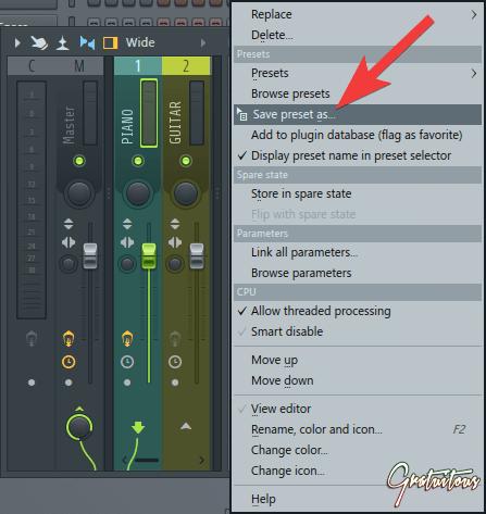 how to remove mixer presets in fl studio