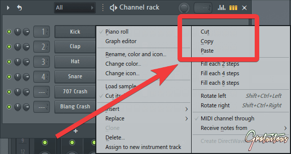 copy and paste on fl studio 12